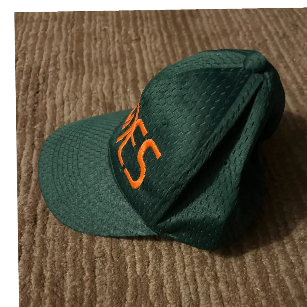 Vintage Miami Canes Hat Kids Youth Baseball Cap Adjustable Green Orange SnapBack